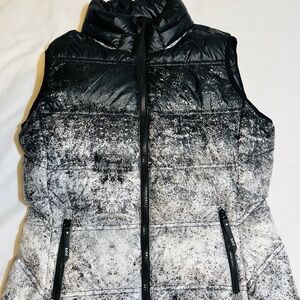 Women's Black and Gray Puffer Vest
